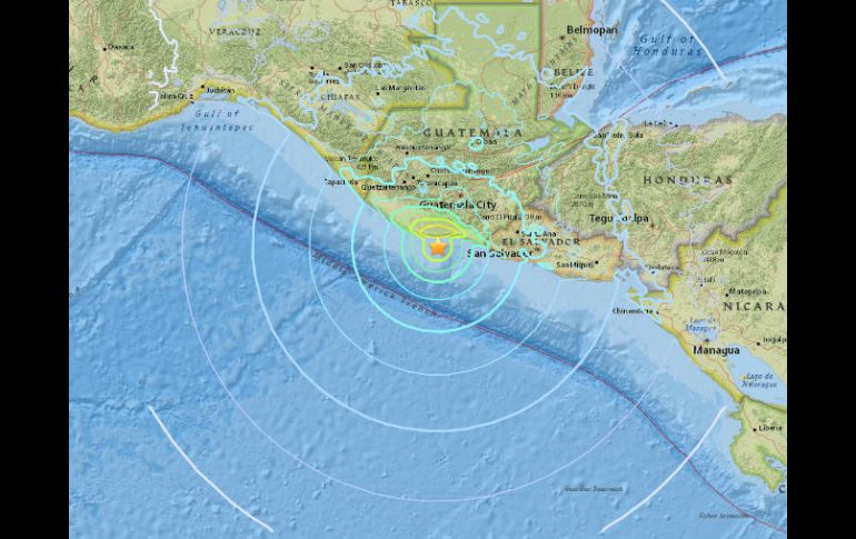 El fenómeno fue percibido en países vecinos como México y El Salvador. ESPECIAL / earthquake.usgs.gov