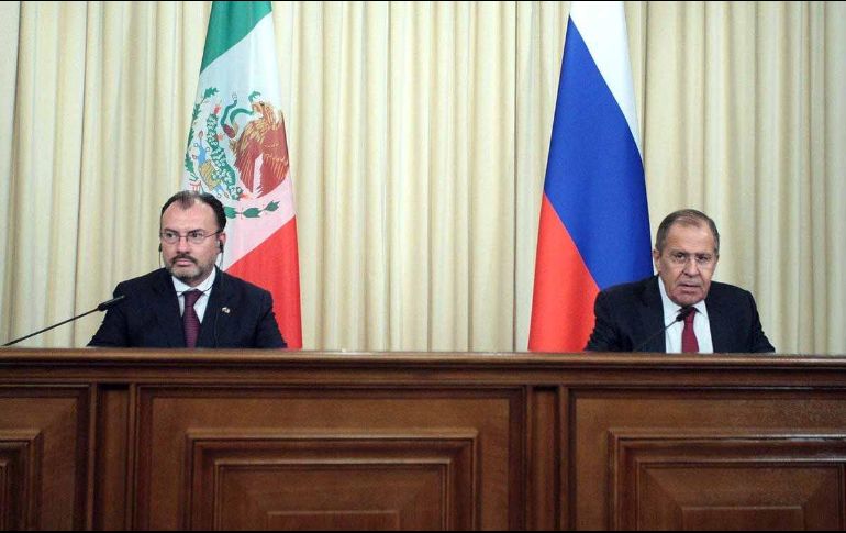 'El Gobierno mexicano no tiene ninguna evidencia que valide esta hipótesis', dijo Videgaray tras reunirse en Moscú con Lavrov. NOTIMEX/SRE