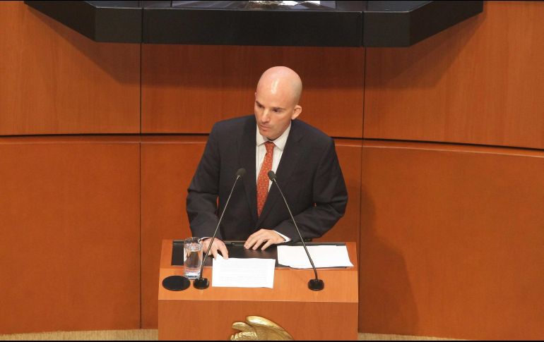 José Antonio González Anaya compareció ante el pleno del Senado en el marco de la glosa del Sexto Informe de Gobierno en materia de política económica. NOTIMEX/G. Durán