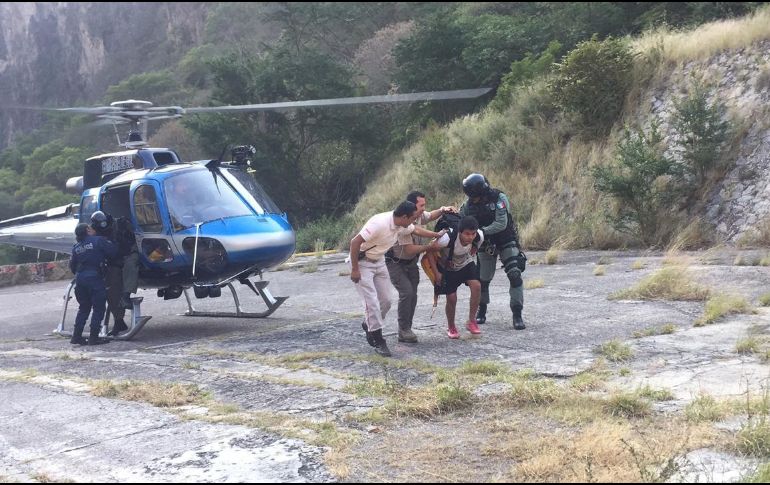 La Policía de Guadalajara rescató a los jóvenes a través del apoyo aéreo 