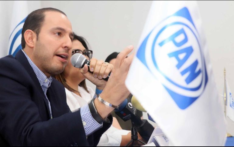 El dirigente nacional del PAN, Marko Cortés, anuncia que el próximo martes se hará formalmente el registro de Cárdenas Sánchez como su candidato a la gubernatura de Puebla. SUN