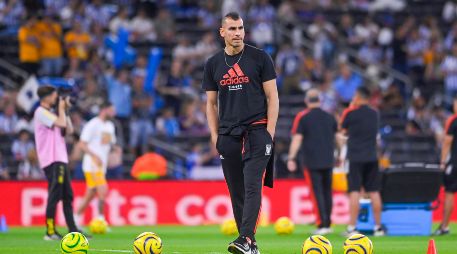 Nahuel Guzmán fue captado desde un palco del Estadio BBVA apuntando con un láser al terreno de juego, específicamente, a la cara de Estaban Andrada. IMAGO7.