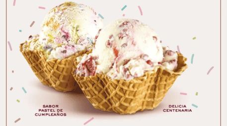 Los sabores de helado que te estará regalando Santa Clara este día son Pastel de Cumpleaños y Delicia Centenaria. INSTAGRAM/@Santa Clara Mx