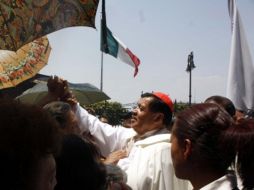 Norberto Rivera Carrera, durante una procesión hacia el Zócalo de la ciudad de México. NOTIMEX  /