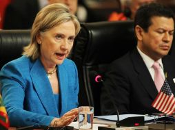 La secretaria de Estado de la Unión Americana, Hillary Clinton, participa en la XL Asamblea General de la OEA. EFE  /