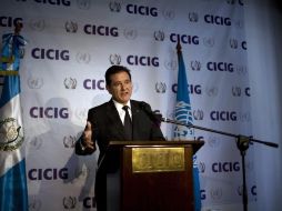 Carlos Castresana, comisionado de las Naciones Unidas, durante el anuncio de su renuncia, en la ciudad de Guatemala. AP  /