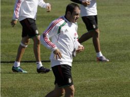 Cuauhtémoc Blanco durante su entrenamiento de cara a la inauguracón contra Sudáfrica. NOTIMEX  /