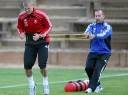 Skrtel ya se entrenó con normalidad con Eslovaquia. EFE  /