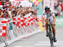Fabian Cancellara en la llegada del prólogo en Suiza. EFE  /