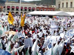 Seguidores de los partidos aliados se congregan en un mitin en Hidalgo. EL UNIVERSAL  /