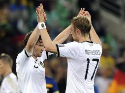 Alemania debutó en el Mundial de Sudáfrica 2010, goleando por 4-0 a Australia. EFE  /
