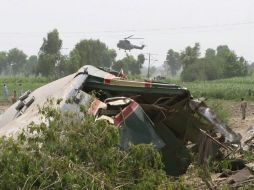 Un tren cargado de maíz se impactó contra otra máquina que se encontraba en la vía en reparación. EFE  /