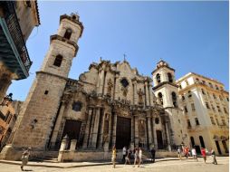 Fachada de la iglesia Sagrario de la SMI Catedral de La Habana, ubicada en la plaza del mismo nombre. EFE  /