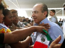 El Presidente Felipe Calderón Hinojosa, durante su mensaje de ayer por la noche. NTX  /