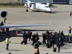 La Selección mexicana al momento de su arribo al Aeropuerto de Polokwane. AFP  /