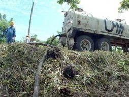 Ante el descubrimiento de otra toma clandestina en sus ductos, Pemex realizó la denuncia ante las autoridades correspondientes. NOTIMEX  /