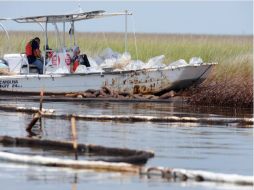 Vista del vertido en el derrame del golfo de México. EFE  /