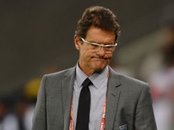 El italiano Fabio Capello, seleccionador de Inglaterra, durante el juego ante Eslovenia. AFP  /