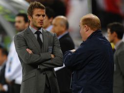 David Beckham se encuentra con la Selección inglesa como parte del cuerpo técnico. AFP  /