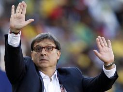 El técnico Gerardo Martino durante el partido contra Eslovaquia. AP  /