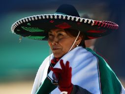 Andrea Cruz, y su familia, viajaron desde Cancún para apoyar a la Selección mexicana. GETTY IMAGES SPORTS  /