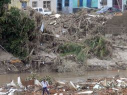 Vista general de los destrosos ocasionados por las lluvias en Brasil, en donde cientos de damnificados esperan por ayuda. EFE  /