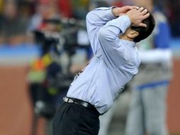 El técnico de la Selección de Brasil Dunga en el partido ante Portugal. EFE  /