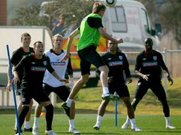 Los jugadores de la Selección de Inglaterra entrenando para su próximo enfrentamiento ante Alemania. EFE  /