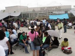 Profesores de la Sección 22 del SNTE bloquean los accesos principales a las instalaciones de Ciudad Judicial. NTX  /