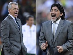 Ahora como técnicos Maradona y Javier Aguirre volverán a verse las caras. AFP  /