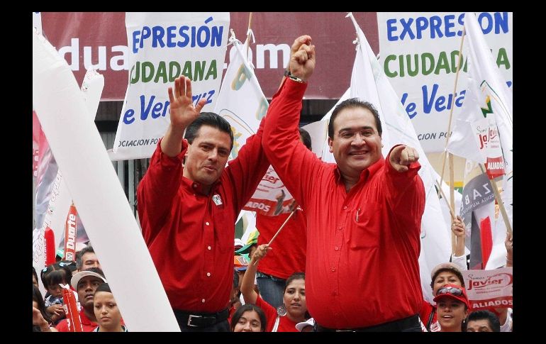 Por su parte Enrique Peña Nieto, también asistió al cierre de campaña de Javier Duarte. NTX  /