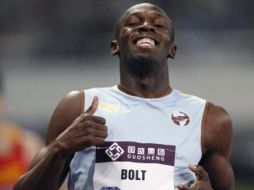 Usain Bolt prefirió correr el hectómetro para no forzar su recuperación en el tendón. SUN  /