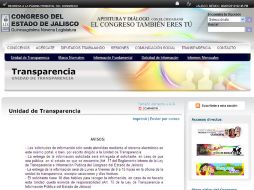 Página web del Congreso del Estado. ESPECIAL  /