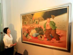 Obras de Fernando Botero forman parte de la exhibición. NTX  /