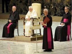 El Papa Benedicto XVI, durante la tradicional audiencia pública de los miércoles en el Vaticano. EFE  /