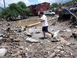 Algunos de los destrosos del huracán Alex. AFP  /
