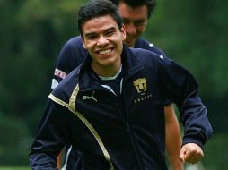 El día del anuncio del traspaso, Pablo Barrera se presentó ayer al entrenamiento de Pumas. MEXSPORT  /