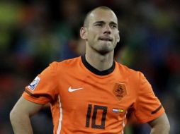 El holandés Wesley Sneijder, reacciona con la derrota ante España. AP  /