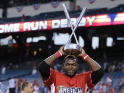 El “Big Papi” triunfó ayer en el “Derby de home runs”, evento previo al Juego de Estrellas de hoy. REUTERS  /