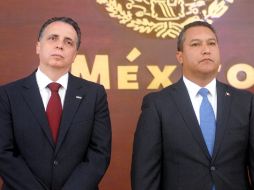 Francisco Blake Mora (der.) fue designado secretario de Gobernación y Bruno Ferrari García de Alba, titular de Economía. NTX  /