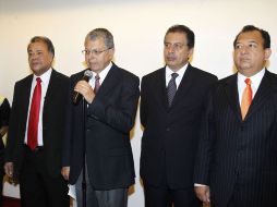 Alberto Sánchez Anaya, Manuel Camacho Solís, Jesús Ortega,  y Luis Walton estuvieron en el anuncio. EL UNIVERSAL  /