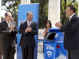 Marcelo Ebrard, jefe de gobierno del Distrito Federal, inauguraron un segundo sitio de conectividad en la Alameda. NTX  /