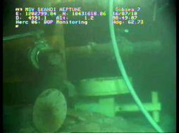 Según la imagen de video (foto) el derrame de petróleo se encuentra detenido. AFP  /