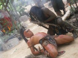 Representación de la batalla entre los hermanos Tizic y Kinich. A.JIMÉNEZ  /