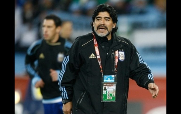 Diego Armando Maradona durante el Mundial de Sudáfrica 2010. JAMMEDIA  /