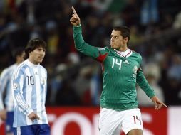 Javier Hernández, nuevo jugador del Manchester destacó en Sudáfrica aunque fue suplente. JAMMEDIA  /