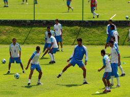 Los jugadores del Cruz Azul preparándose en un entrenamiento. MEXSPORT  /