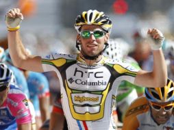 El británico Mark Cavendish celebra su victoria en el Tour de Francia. AP  /