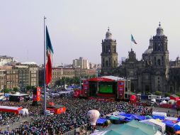 El FIFA Fan Fest instalado en el Zócalo capitalino, se llenó cuando jugaba la Selección mexicana. JAMMEDIA  /