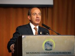 El Presidente Felipe Calderón Hinojosa, durante su participación en la 15 Sesión Ordinaria de la Asamblea General de la Unión. NTX  /